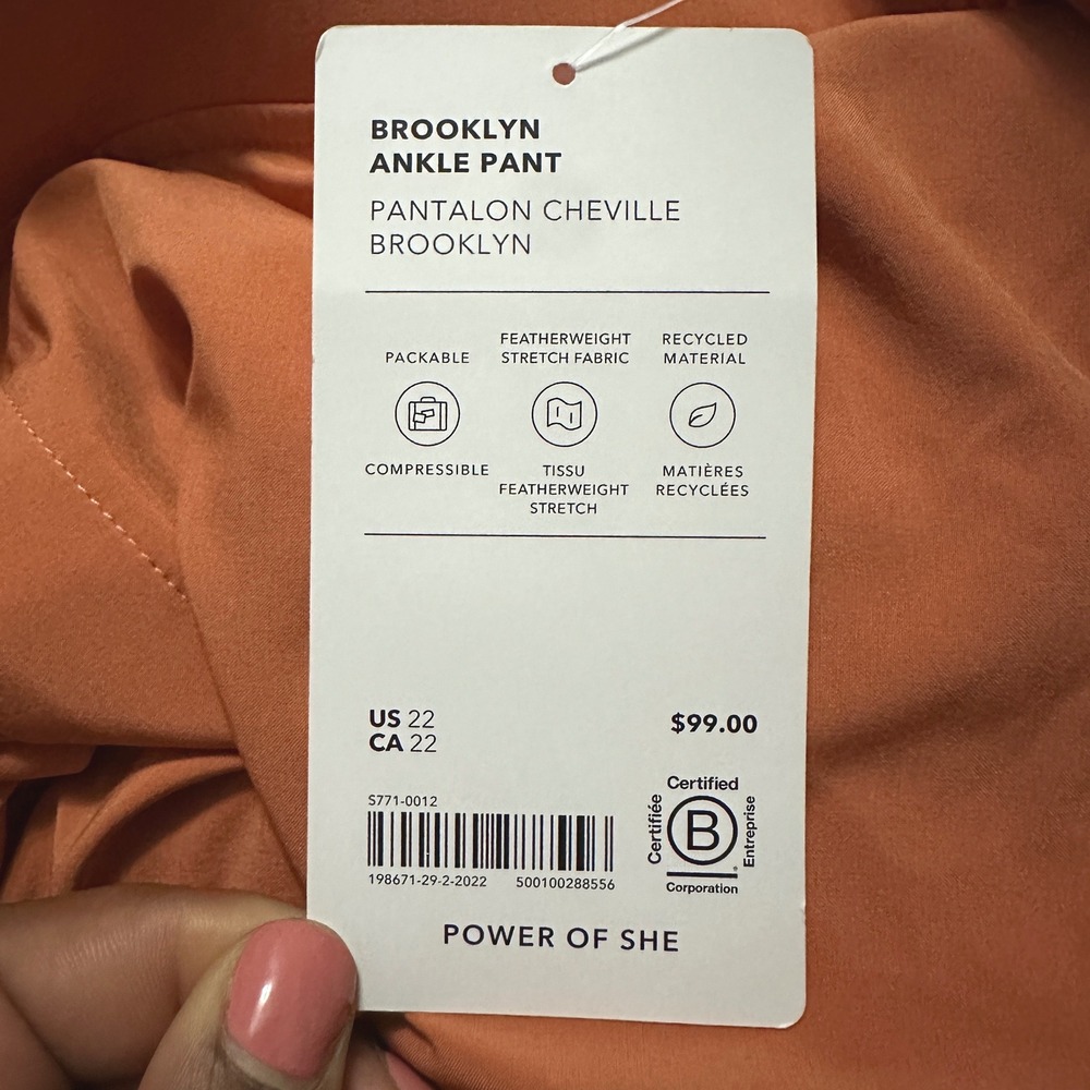 NEW Athleta Brooklyn Ankle Pant Womens 22 Plus Orange Athleisure Gorpcore Travel - Picture 6 of 8
